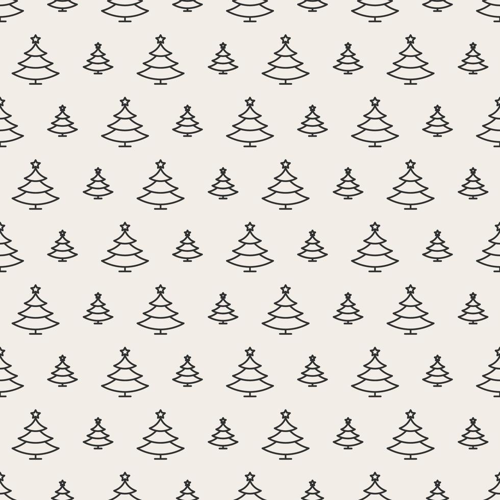 árbol de navidad de patrones sin fisuras color negro sobre fondo blanco para la promoción del producto vector