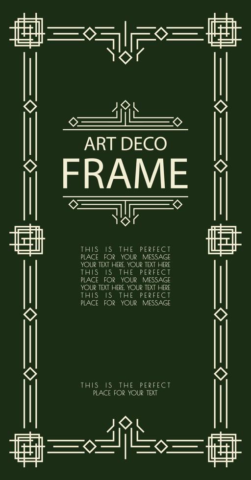 art deco vector marco estilo dorado