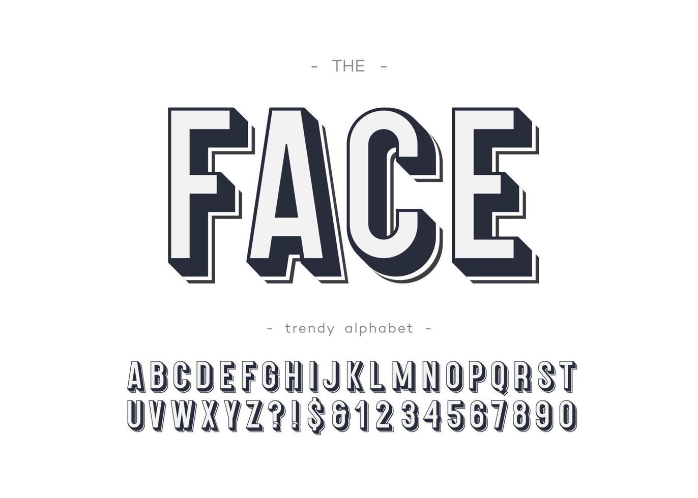 Vector face font bold style