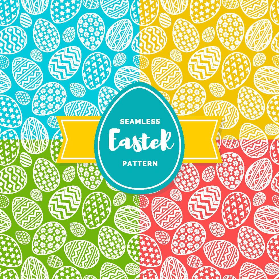 Vector easter eggs seamless pattern set color style for decoration, printing on fabric