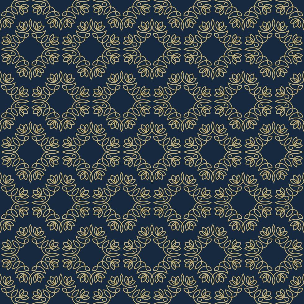 Vintage seamless pattern gold color line style on dark background for use spa service vector