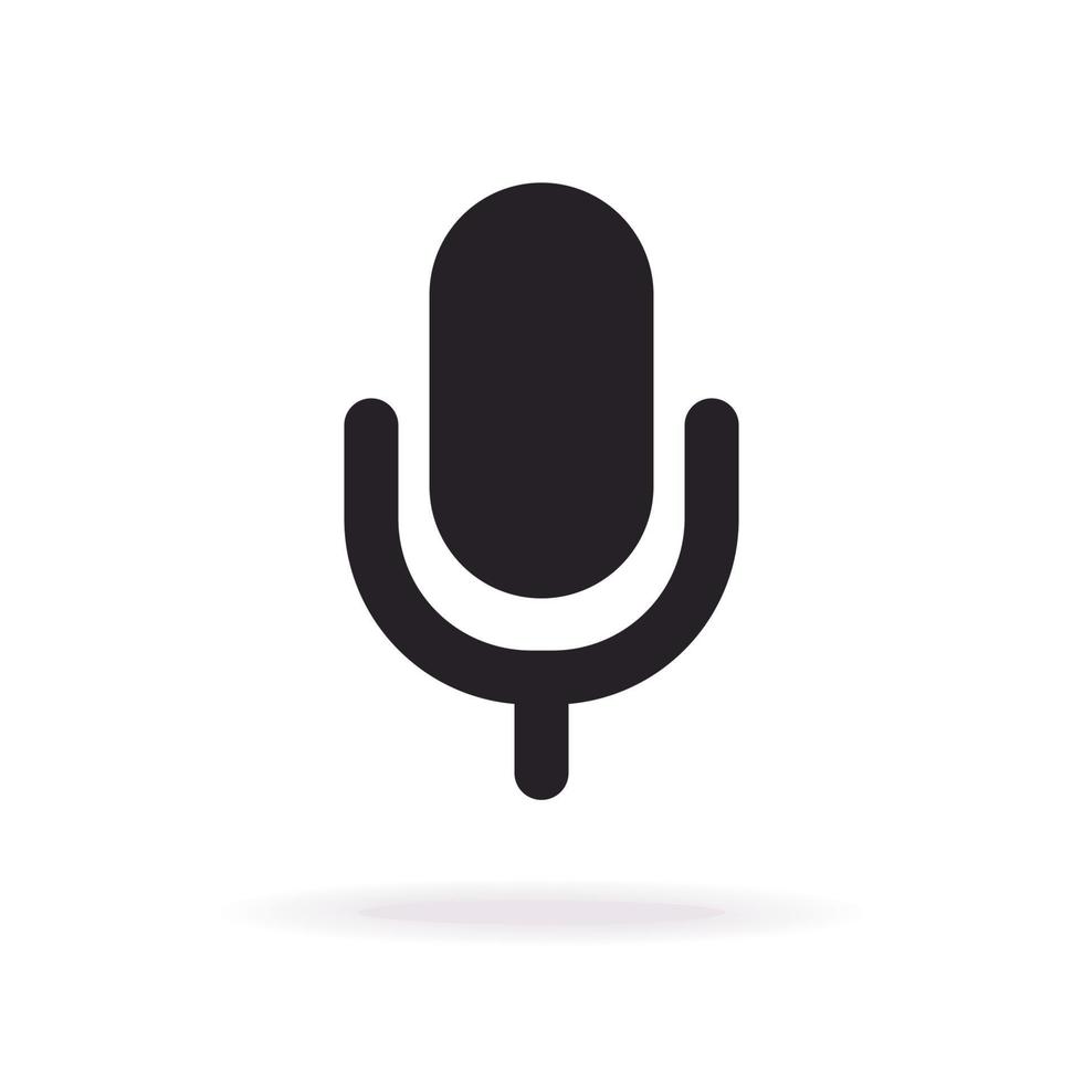Vector microphone icon flat style