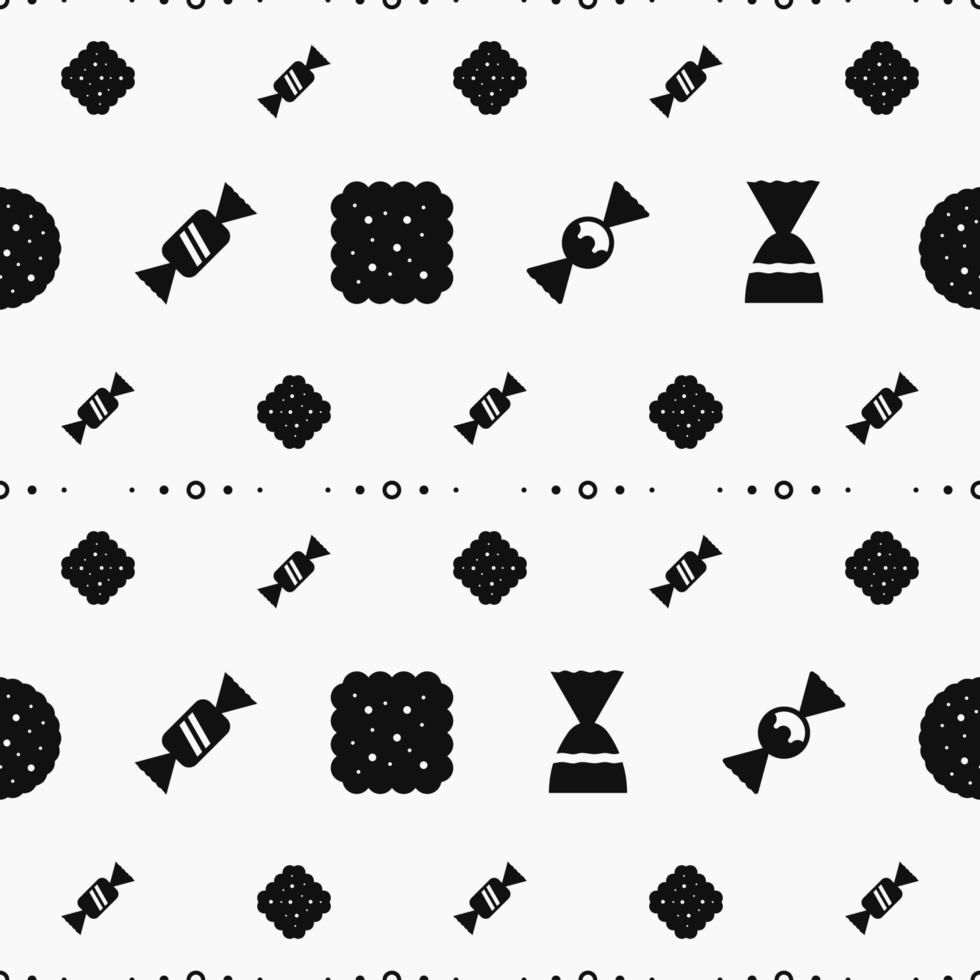 simple pattern with sweet icons flat style vector