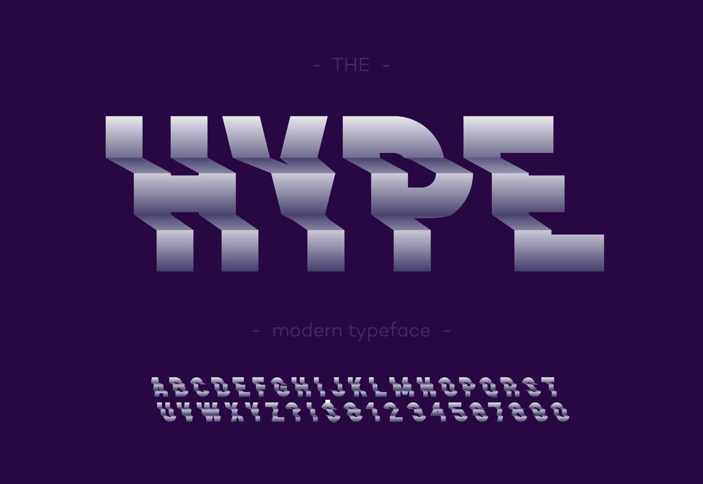 Vector hype bold typeface 3d typography sans serif for poster