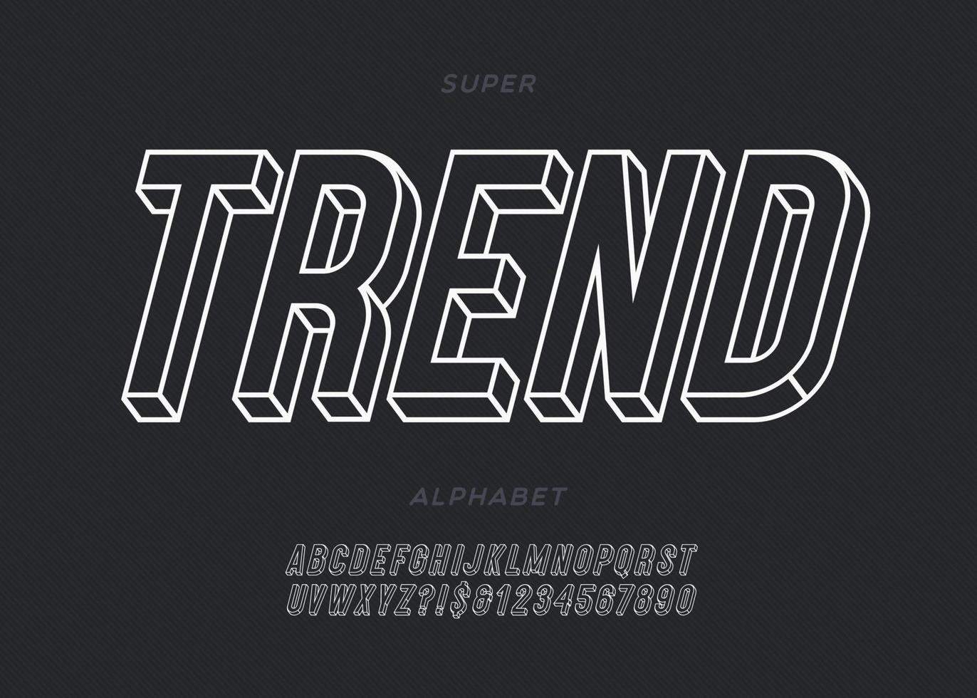 Vector bold trend alphabet modern typography