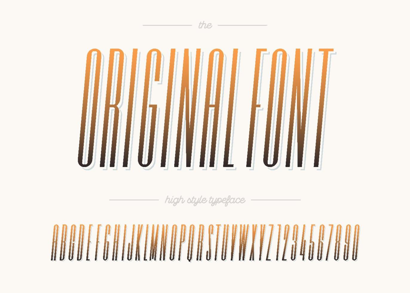 Vector original typeface modern typography