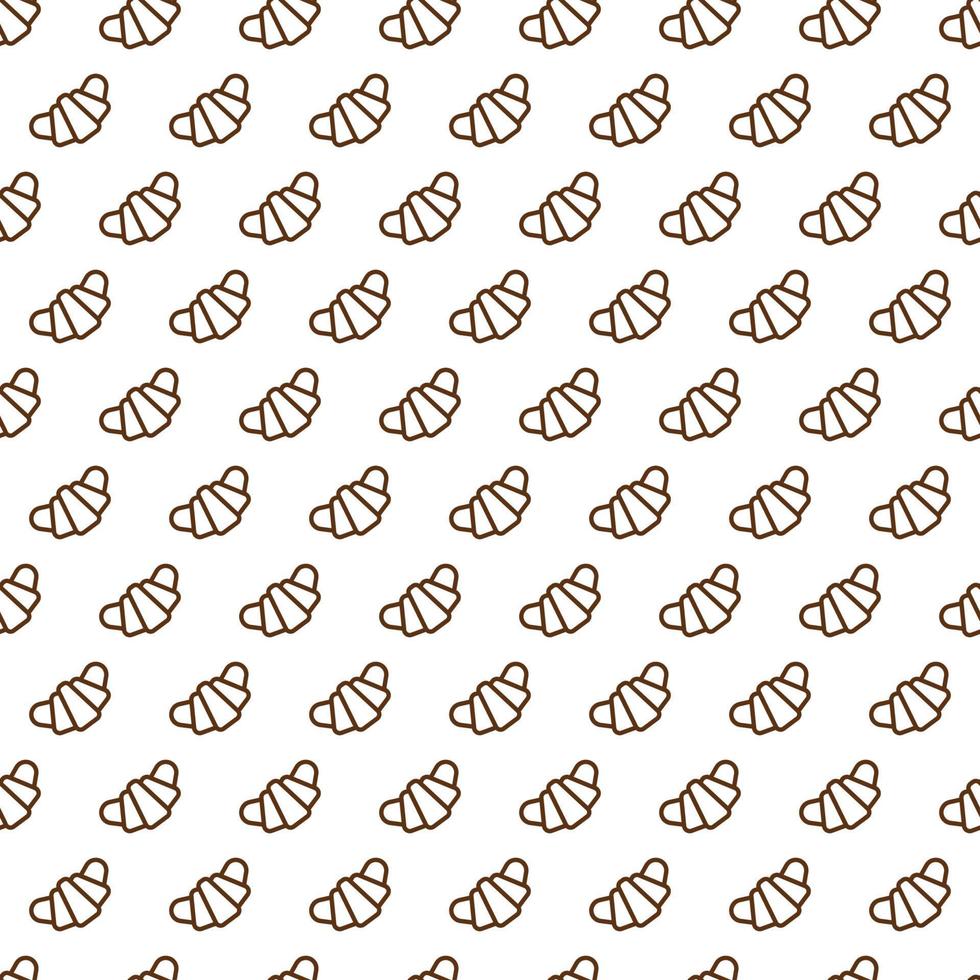 Bakery seamless pattern consisting of croissant line style on white background for coffee shop vector