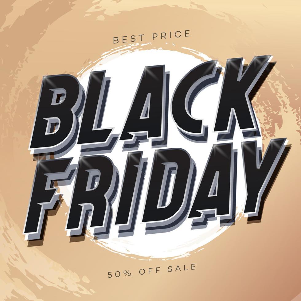 Black friday sale banner template golden style vector