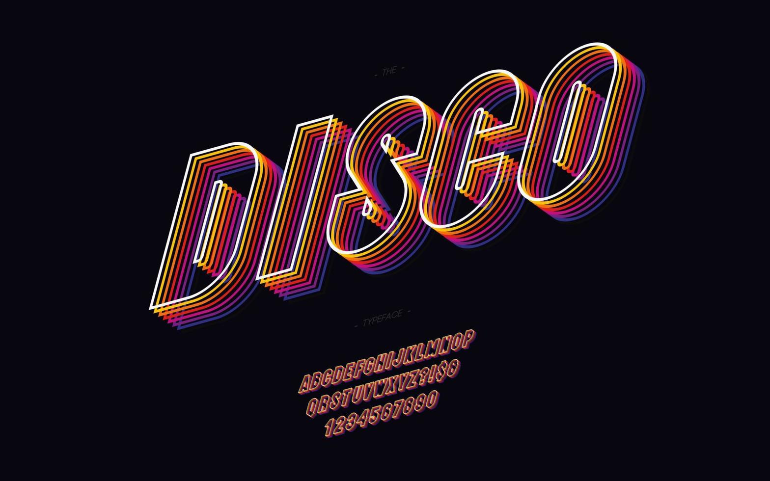 Vector 3d disco font bold style