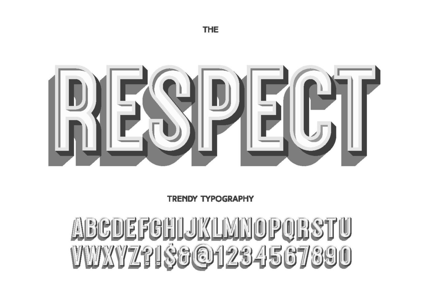 Vector respect font modern typography