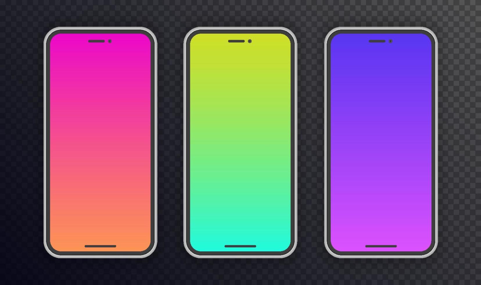 Vector realistic smartphone mockup set