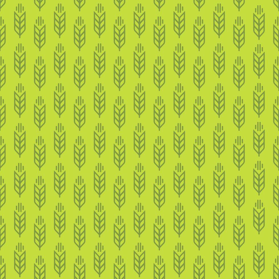 Ear seamless pattern with wheat on green background for decoration nature firm vector