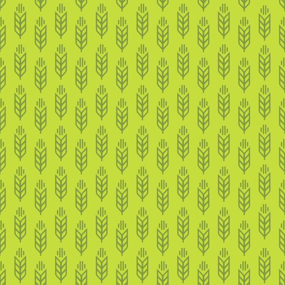 Ear seamless pattern with wheat on green background for decoration nature firm vector