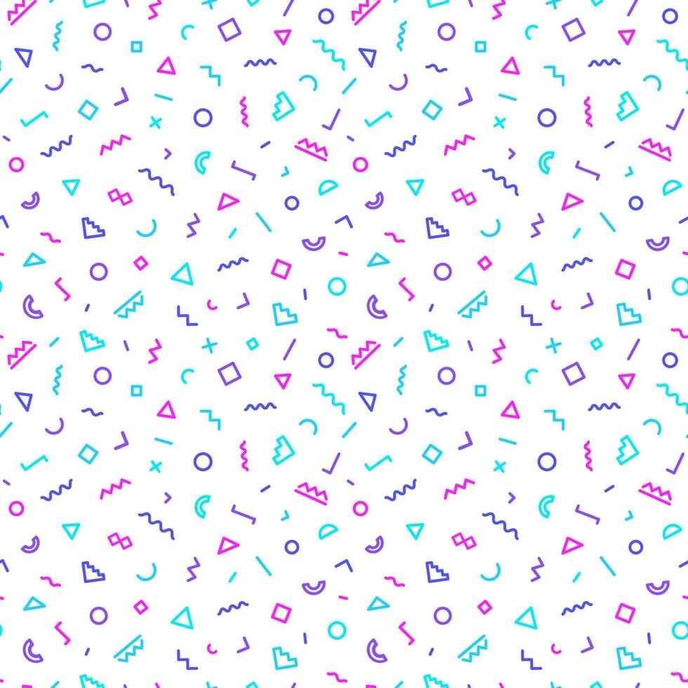Memphis seamless pattern white color vector