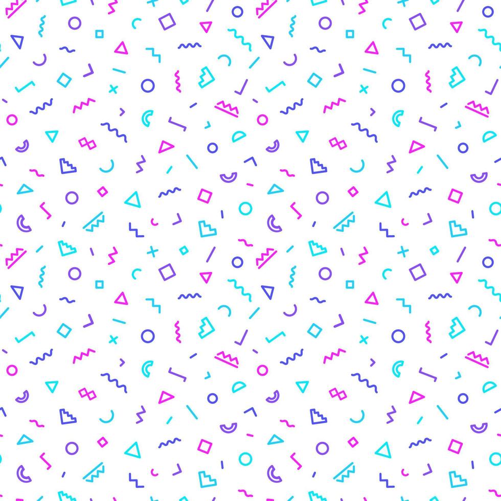 Memphis seamless pattern white color vector