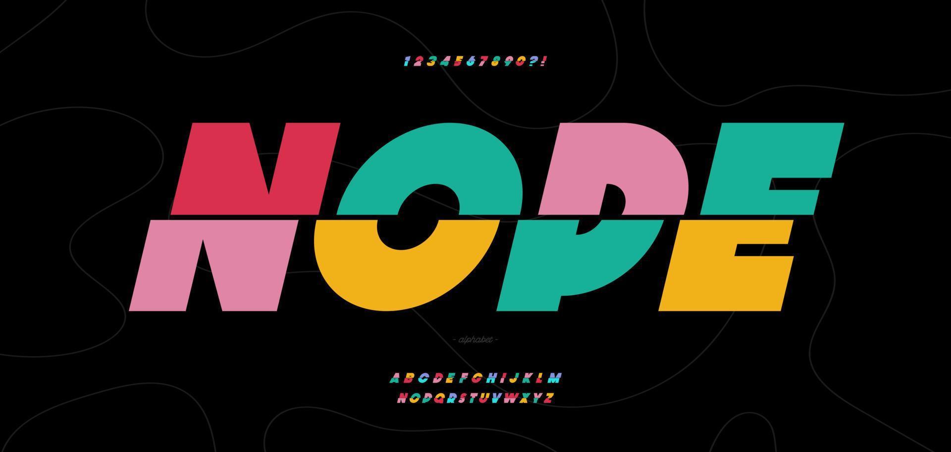 Vector nope font bold color style