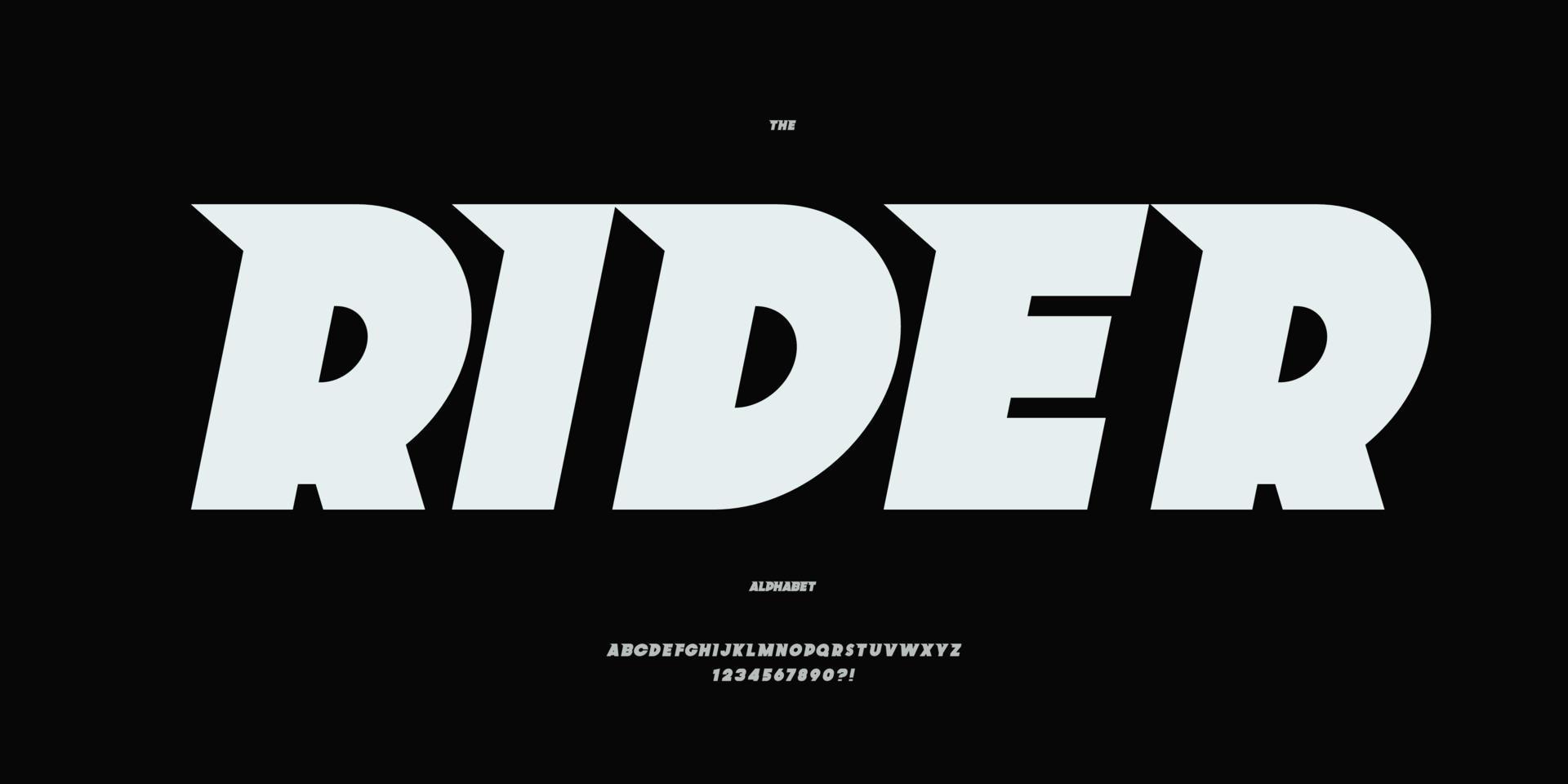 Vector rider font bold  italic style