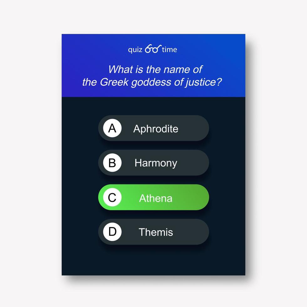 Question and answers neon style for quiz game vector