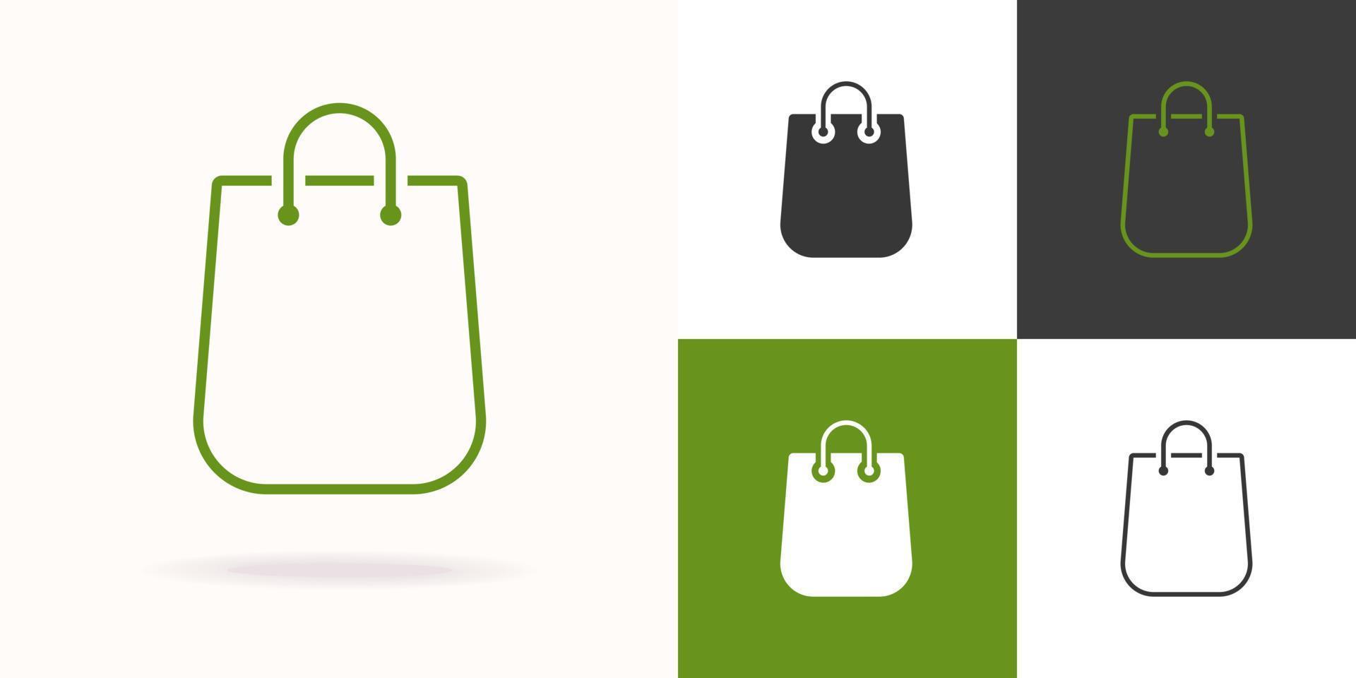 conjunto de iconos de vector de bolsa de compras