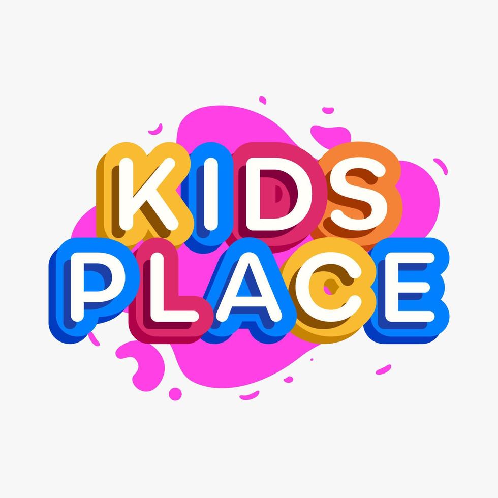 vector niños lugar logo dibujos animados estilo colorido