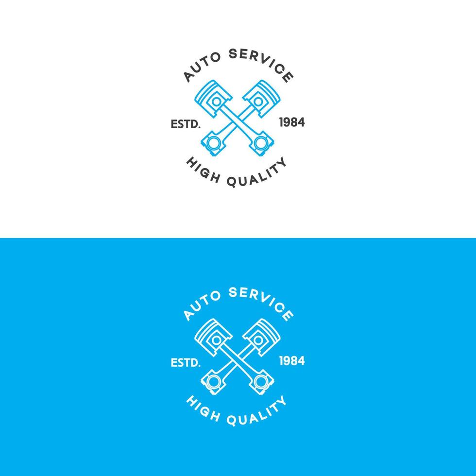 Auto auto service logo set line style isolated on background for auto repair shop vector