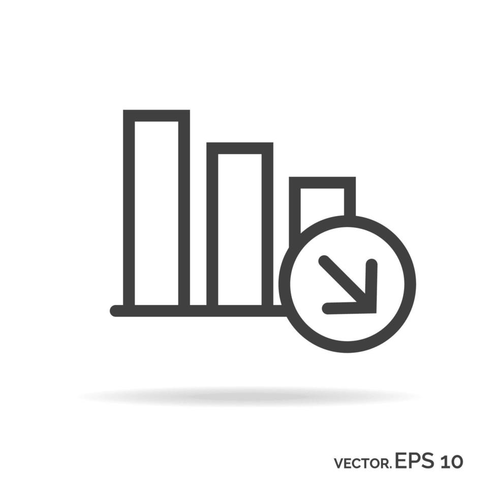 Regression graph outline icon black color vector