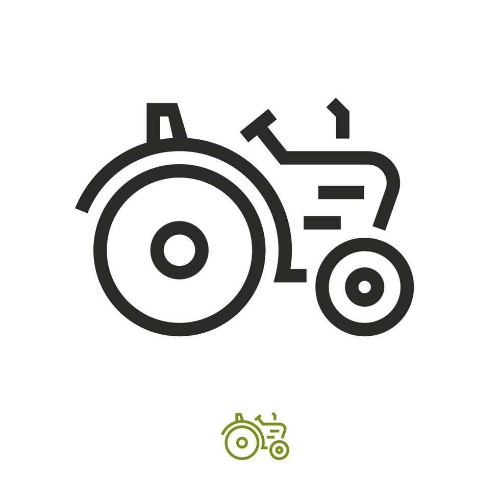 Tractor farmer machine vector icon line style