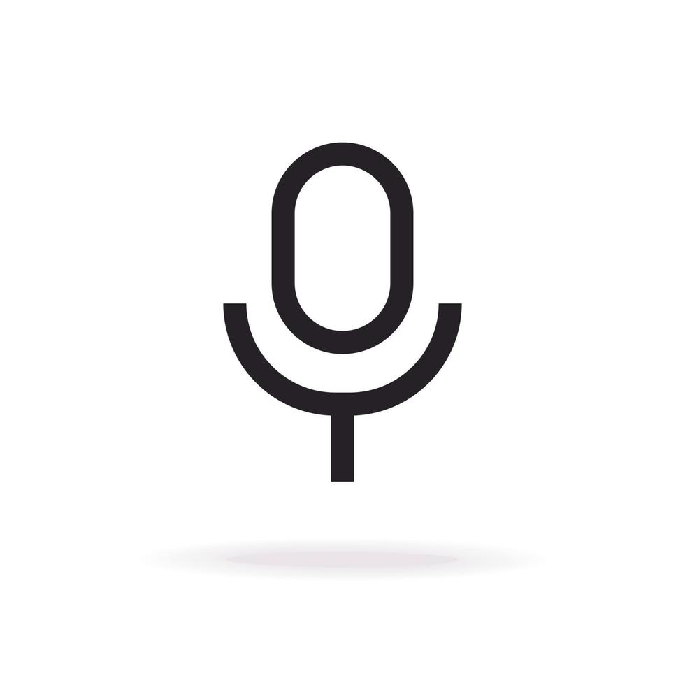 Microphone icon vector modern line flat style