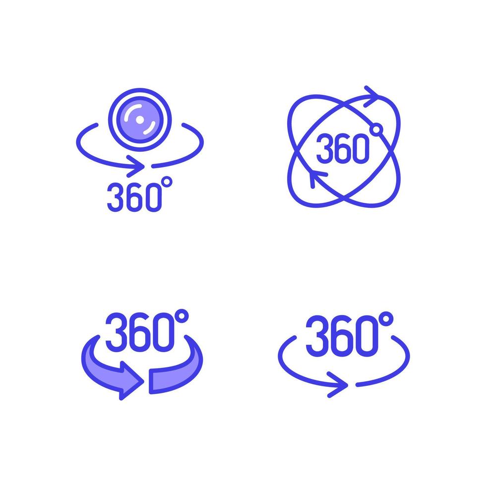 Vector 360 degrees view icon set