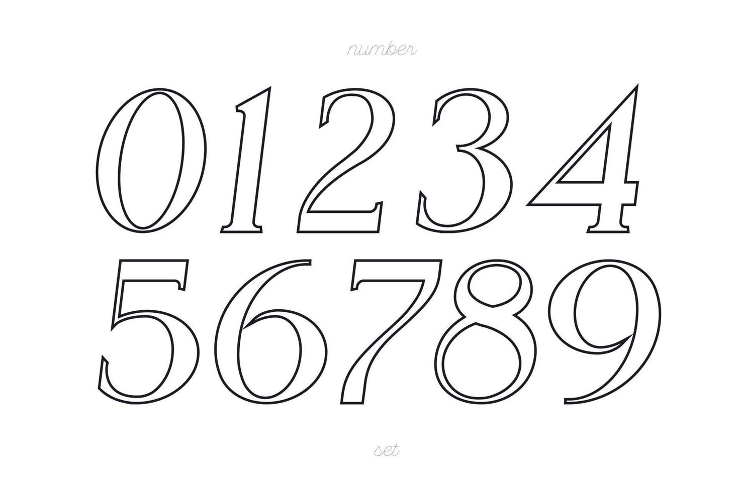Numbers elegant style vector