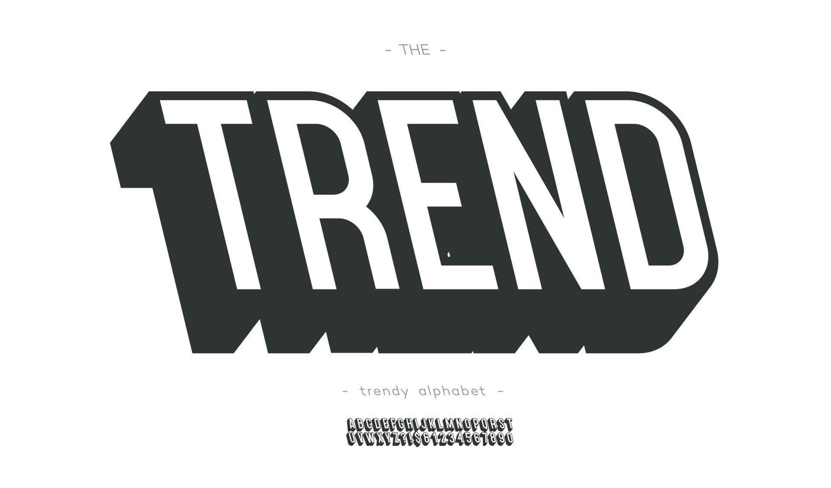 Vector trend font italic bold style modern typography