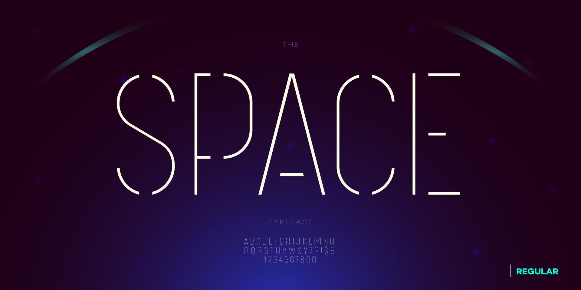 Vector space font minimal style