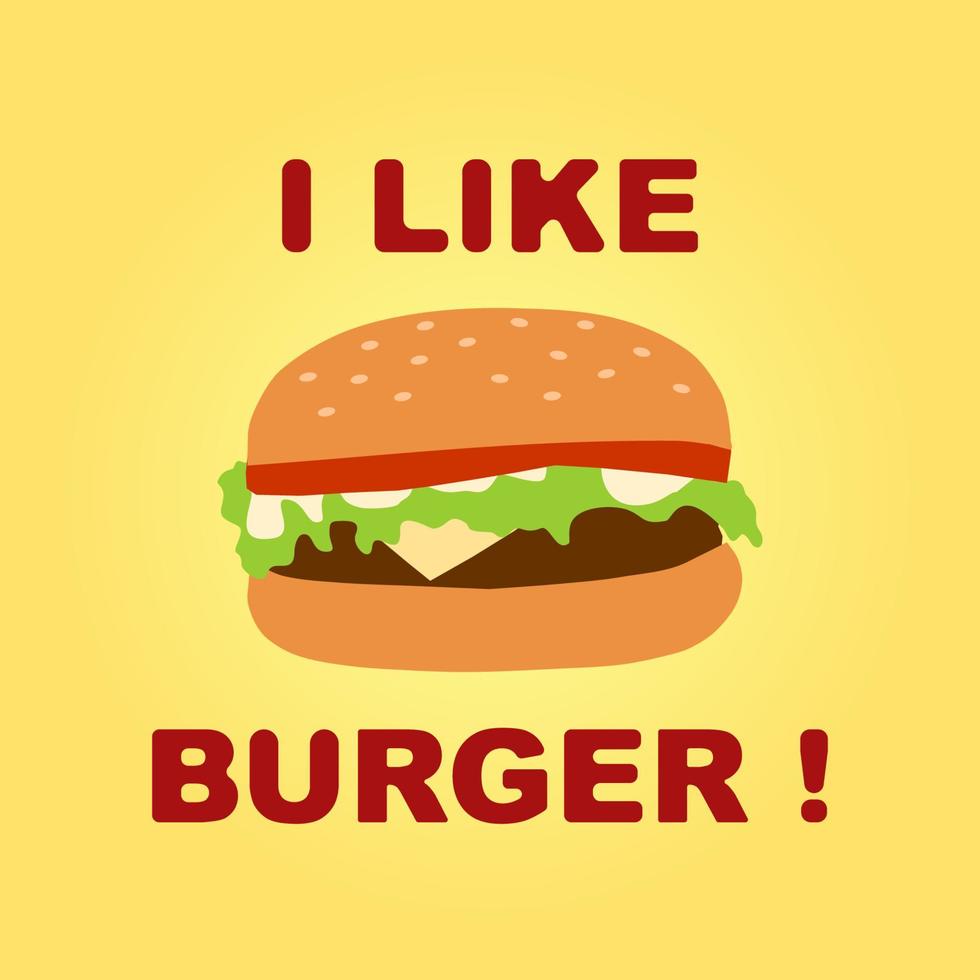 hamburger concept i like burger vector