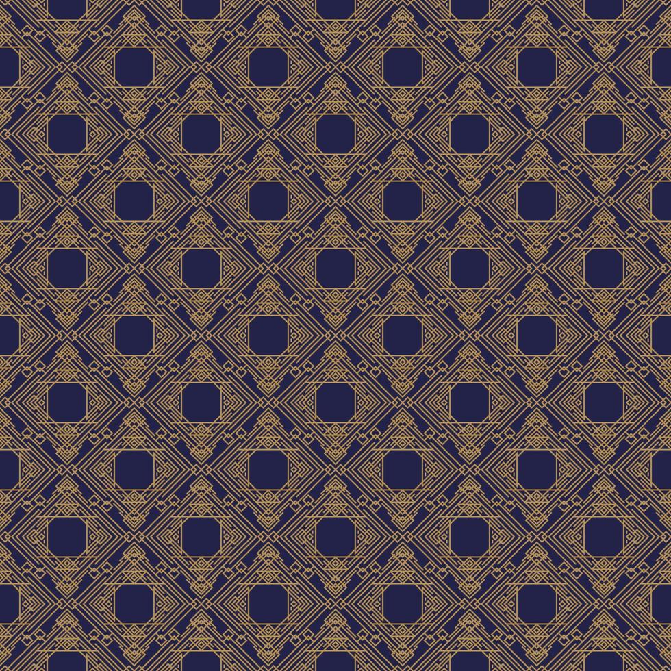 Art deco seamless pattern gold style on cyan background vector