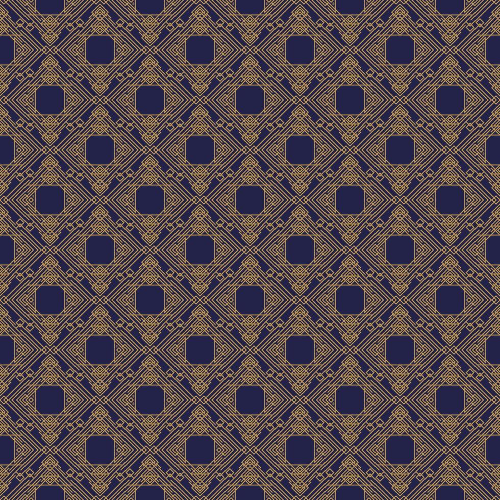 Art deco seamless pattern gold style on cyan background vector