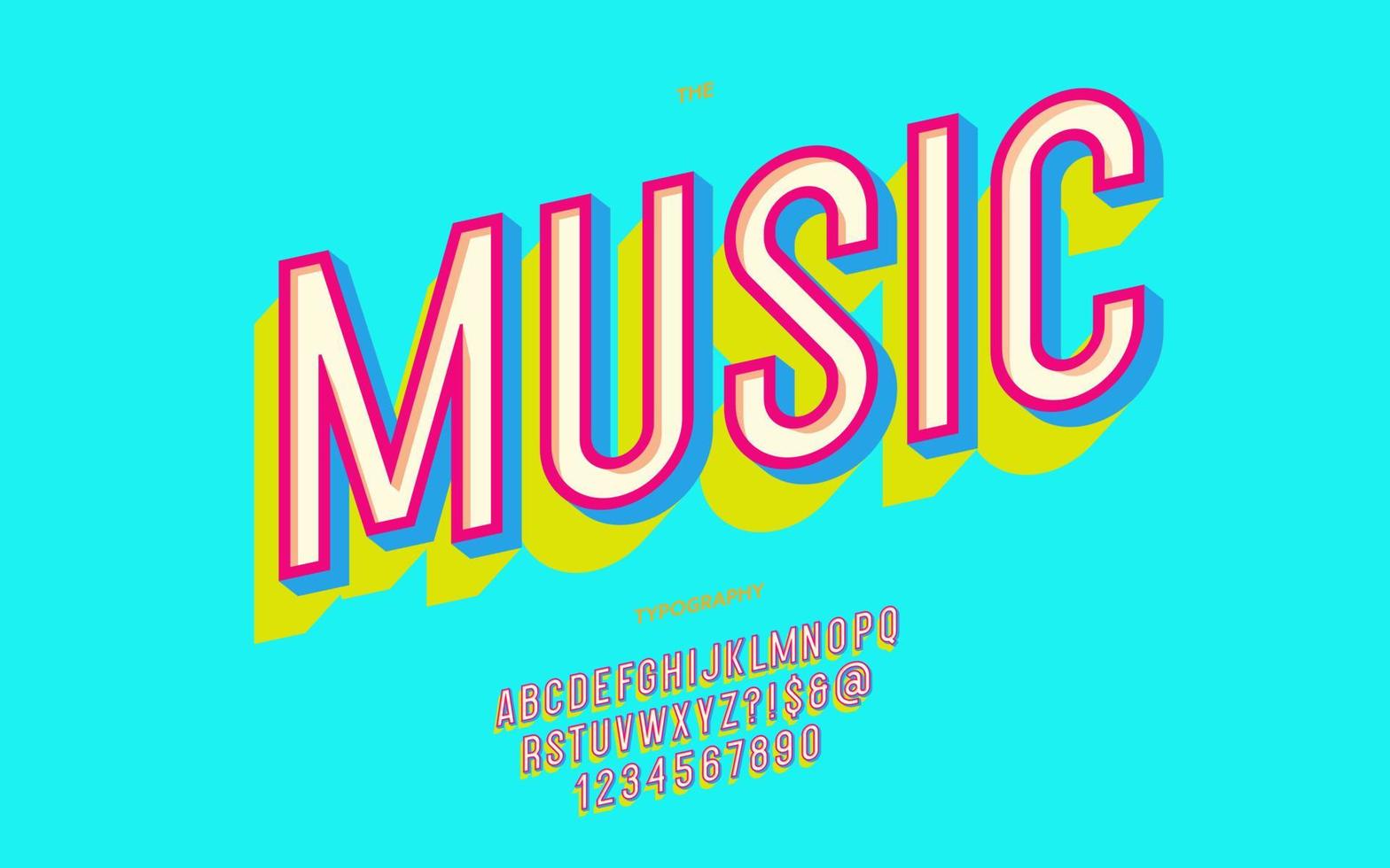 Vector music font colorful style