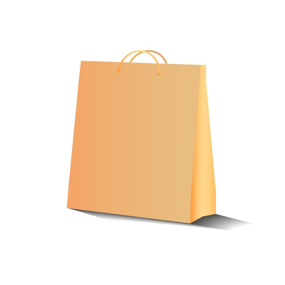 Vector paper shopping bag 3d realistic style