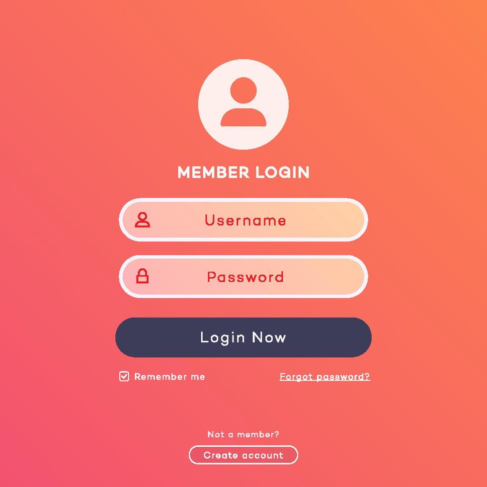 Vector login form page template