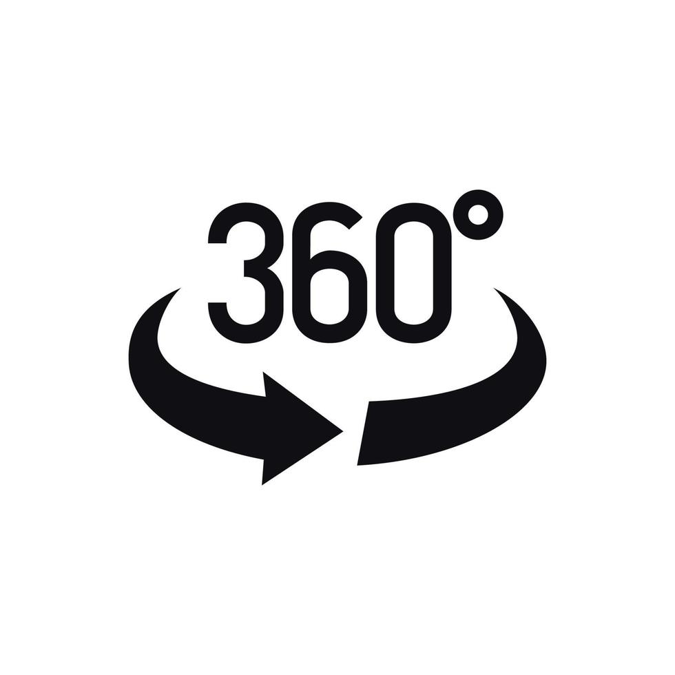 icono de vista vectorial de 360 grados vector