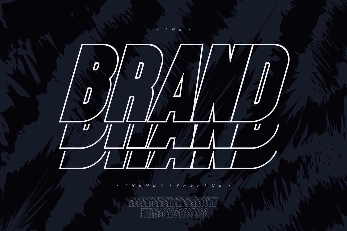 Vector brand font bold line style