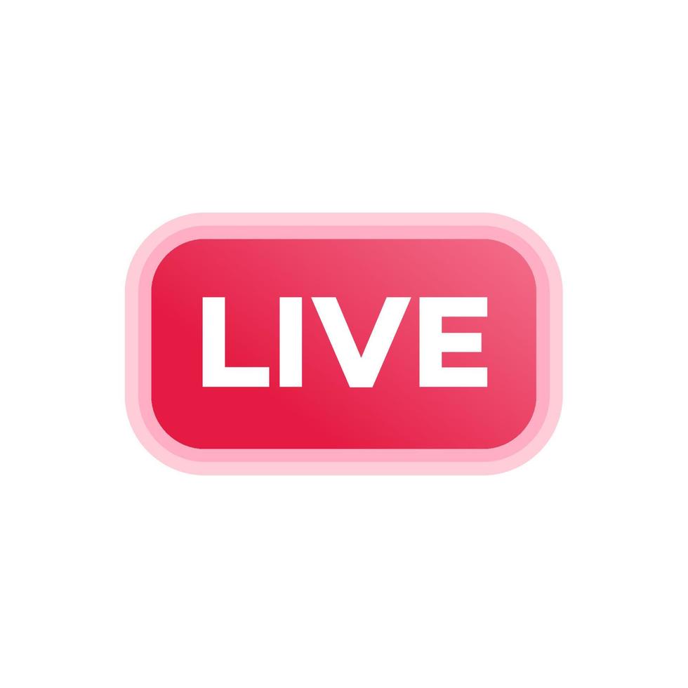 Live stream button isolated on white background vector