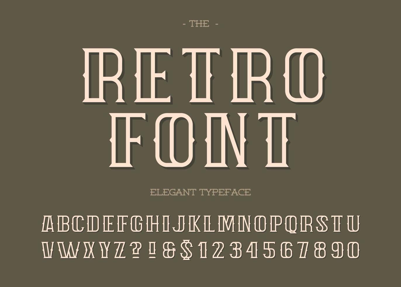 Vector retro font modern typography 3d style