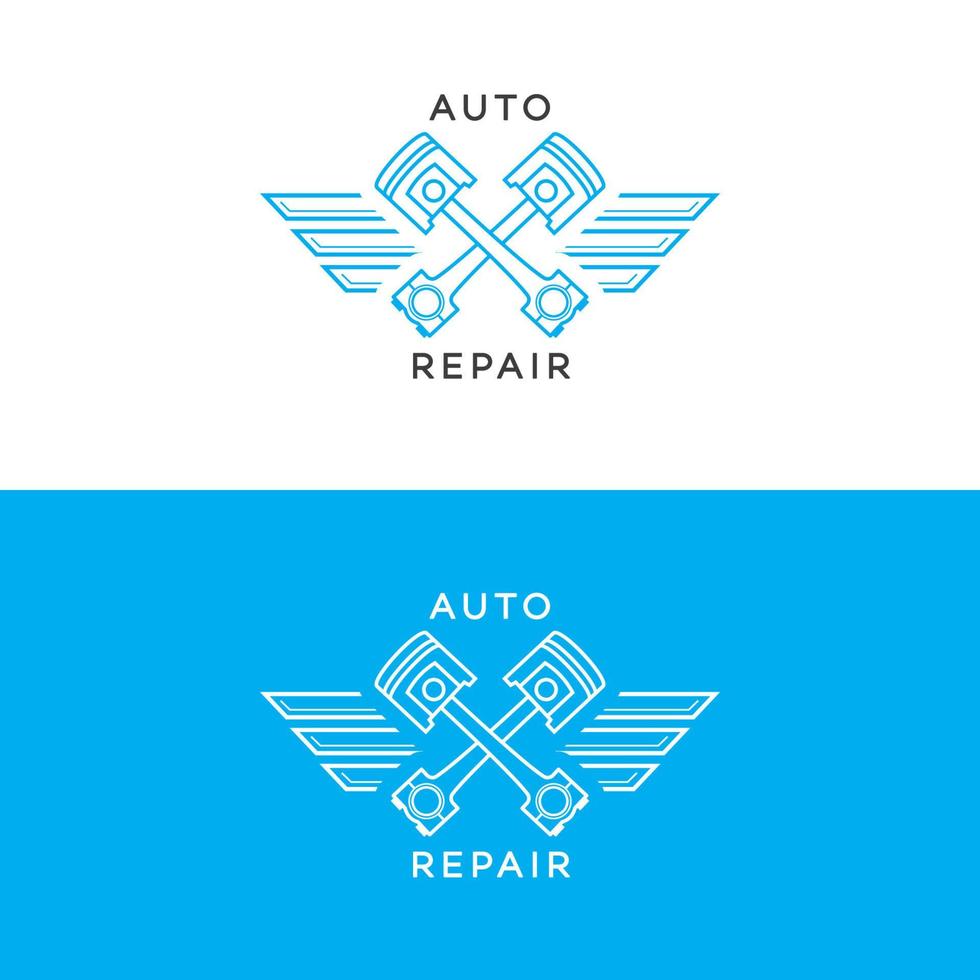 Auto repair logo set line style isolated on background for auto service shop vector