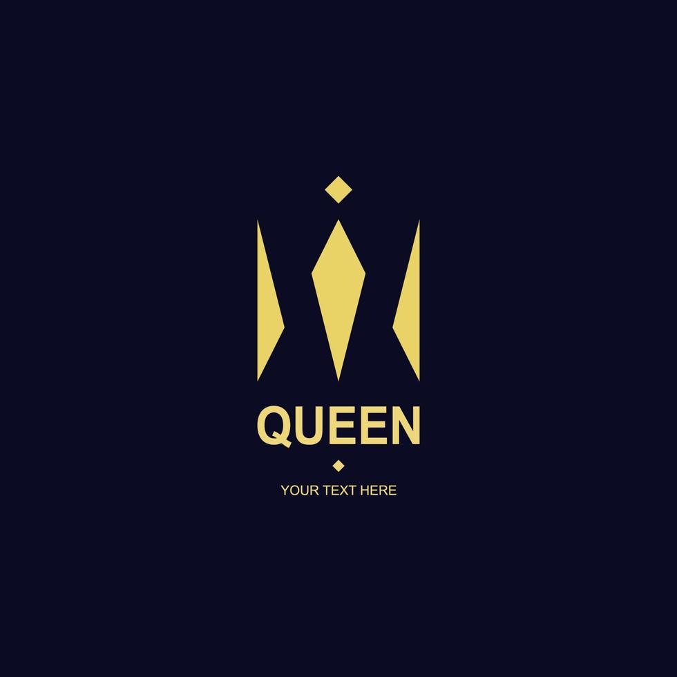 queen crown vector logotype gold style