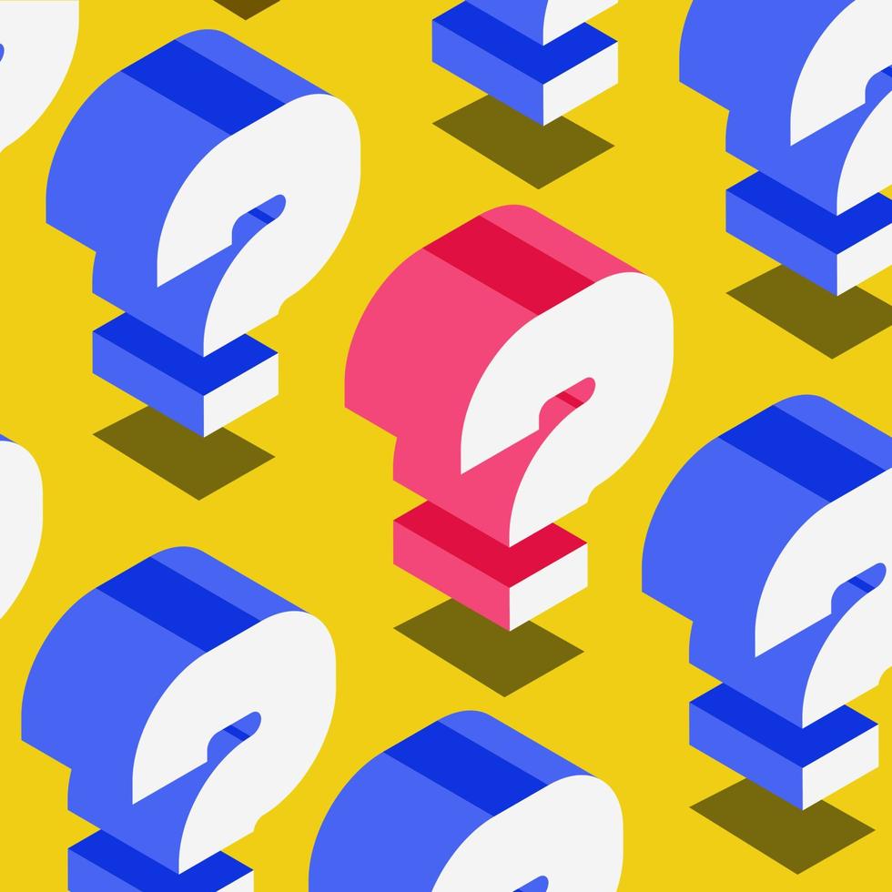 Question background isometric style vector