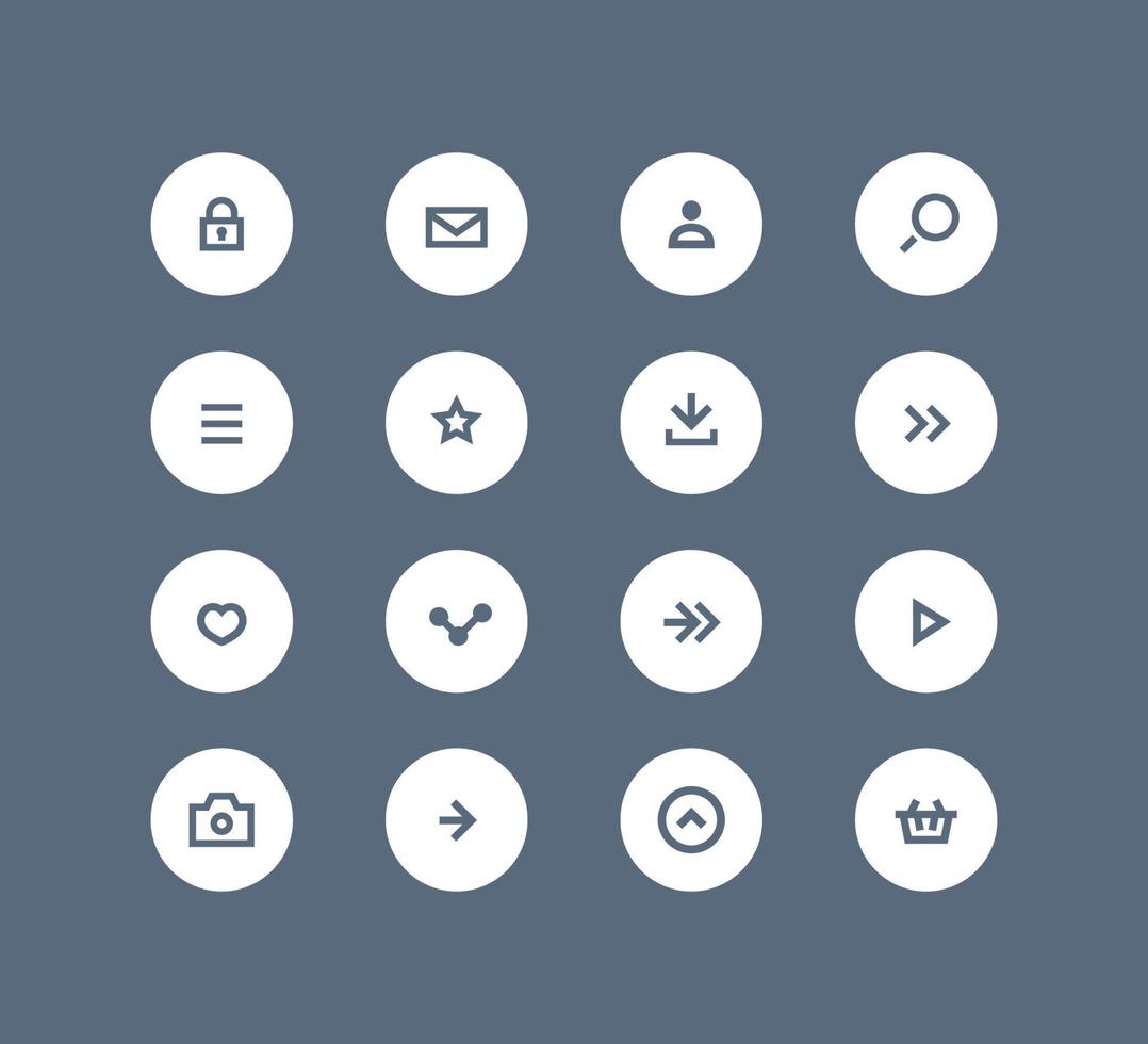 Vector user interface button set
