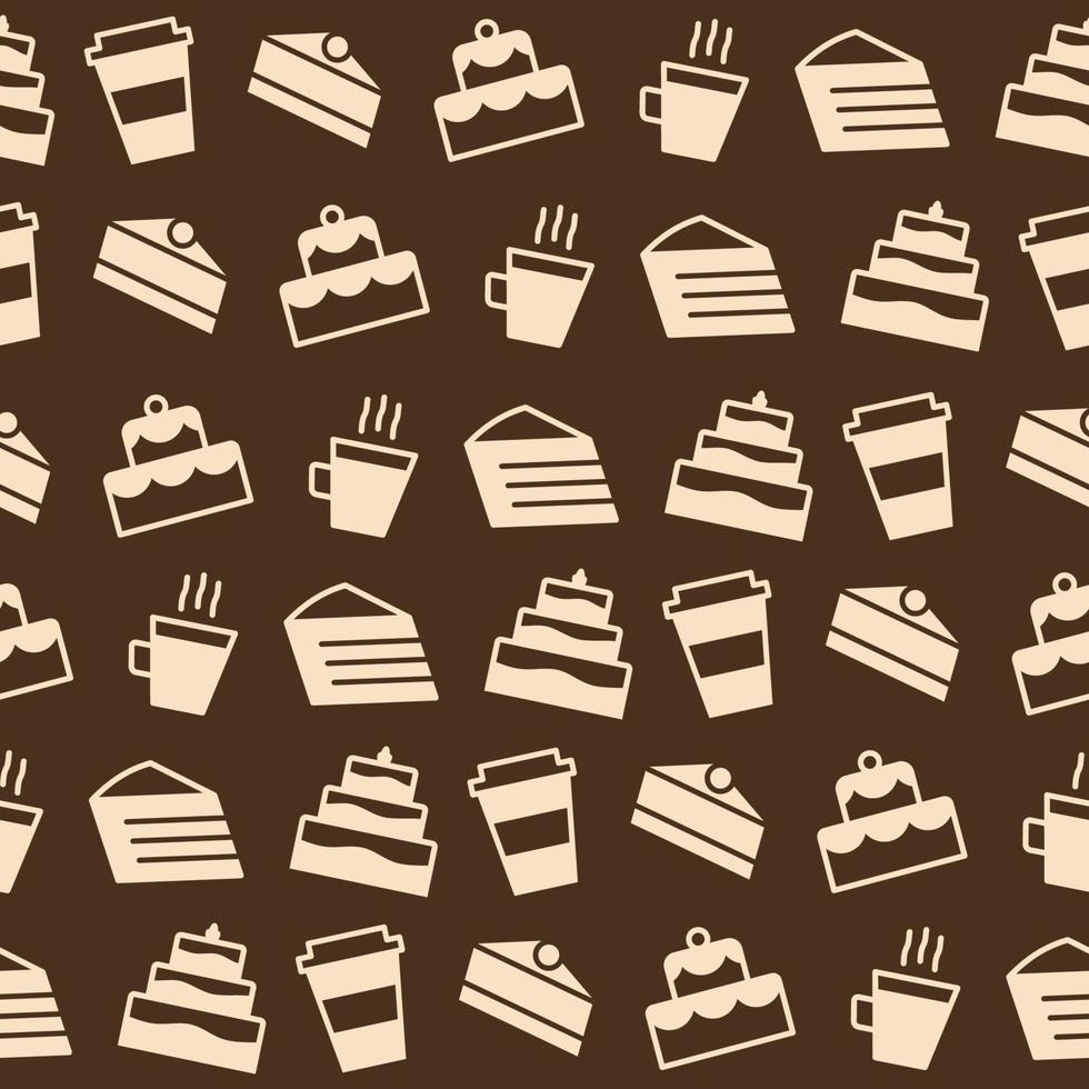 vector cake and coffee seamless pattern flat style
