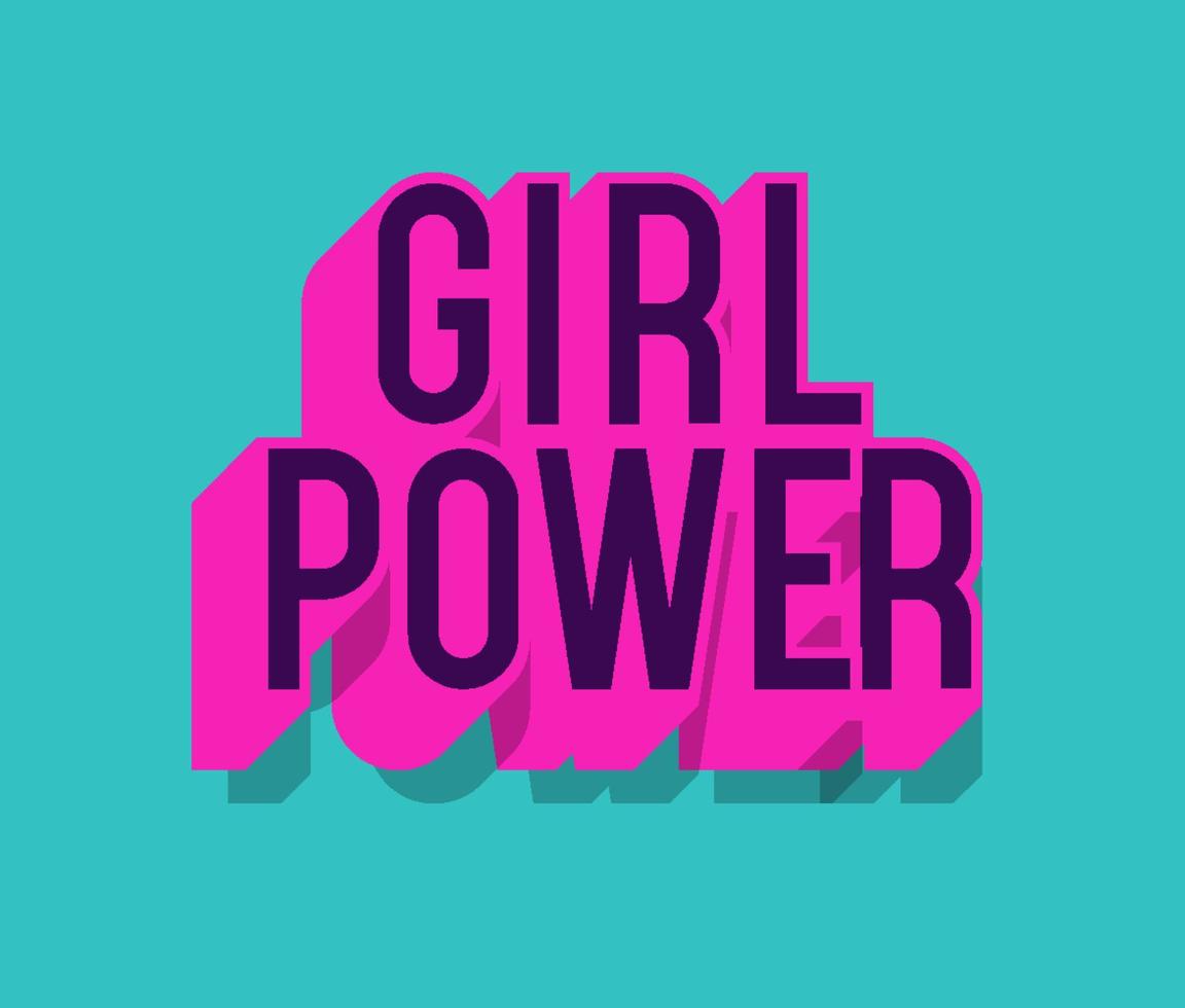 cartel de motivación vectorial con signo - girl power vector