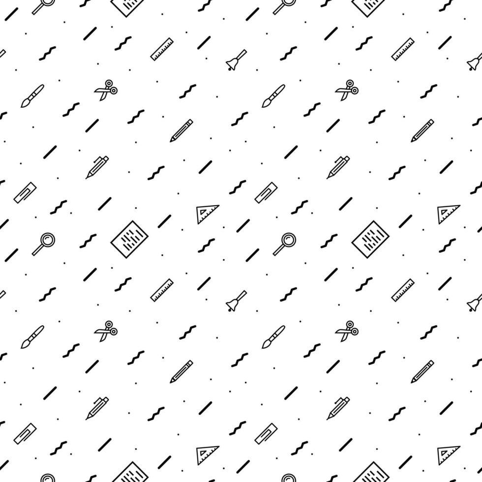 vector school pattern modern minimalist style on white background
