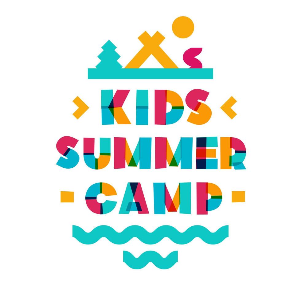 banner de campamento de verano para niños de vector